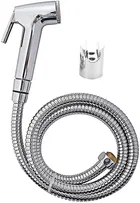 Safari Health Faucet Gun with 1 Meter Flexible Hose Tube & Holder (Silver, Set of 1)