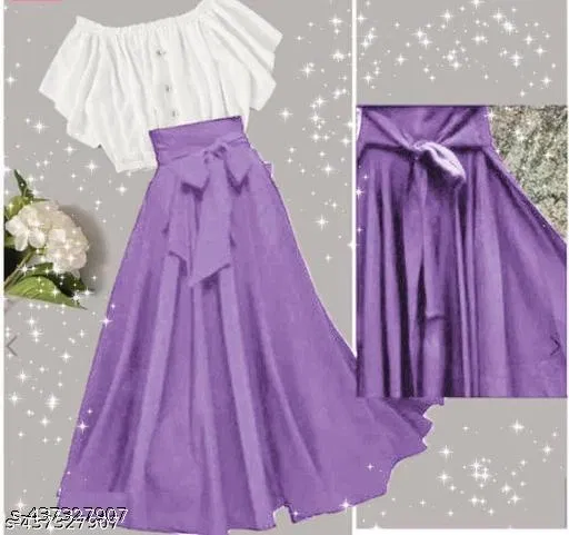Polyester Solid Dress for Girls, Voilet (5-6 Years)