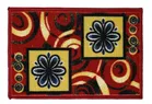 Enyra Red Flower Printed Anti Slip Tufted Mat 38x58 