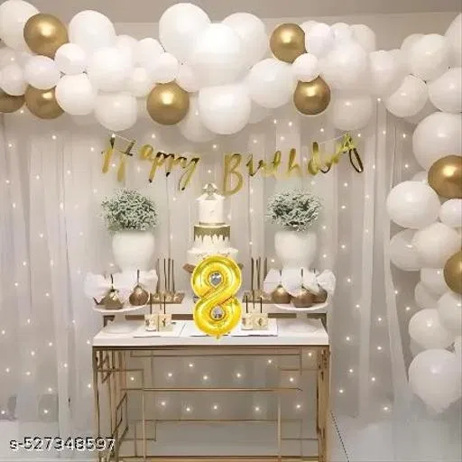 39 Pcs 8th Birthday Decoration kit, Multicolour, Set of 1