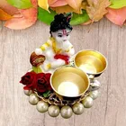 Metal Decoretive Pooja Thali, Multicolour Pack of 1