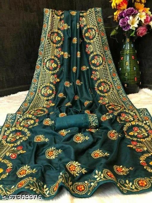 Beautiful Saree for Women (Teal)