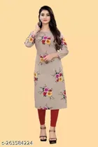Crepe Printed Kurti for Women 