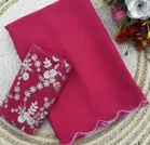 Georgette Solid Saree for Women 