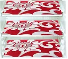 PVC Printed Fridge Top Cover with 3 Pcs Shelf Mats & Handle Cover 
