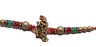Combo of Metal 2 Pcs Rakhi, Greeting Card, Roli Chawal & Bracelet 