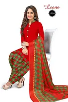 Sharda Good Looking Leon Crepe Women Printed Unstitched Casual Dress Material Suit 