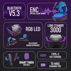 TECHFIRE Bullets 121 Wireless Earbuds with RGB - 40H [Black]