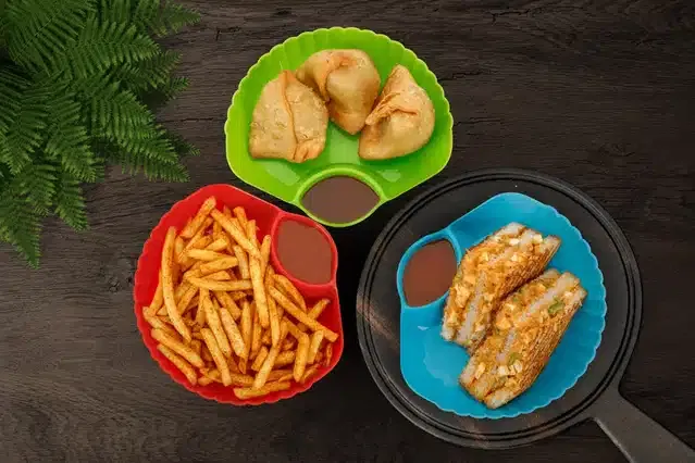 Plastic Food Plate (Assorted, Pack of 3)