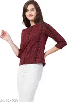 Round Neck Striped Top for Women 