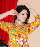 Rayon Printed Anarkali Kurti for Women 