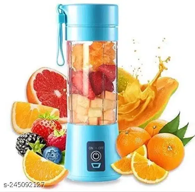 Rechargeable Juicer Mixer Grinder for Kitchen (Blue, 380 ml)