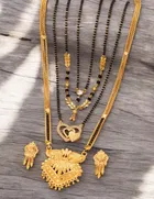 Combo of 4 Pcs Mangalsutras with Earrings Set for Women 