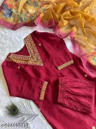 Embroidered Chanderi Silk Kurta Set for Women 