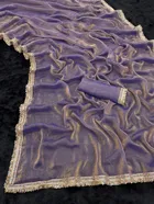 Satin Solid Saree for Women, Lavender 