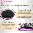 Majestique Mini Detangler Soft Ball Tipped Nylon Pin Handheld Massage Paddle Hair Comb for Adults & Kids 
