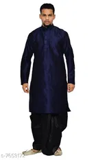 Cotton Solid Kurta with Dhoti for Men 
