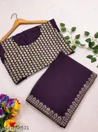 Georgette Solid Saree For Women, Purple