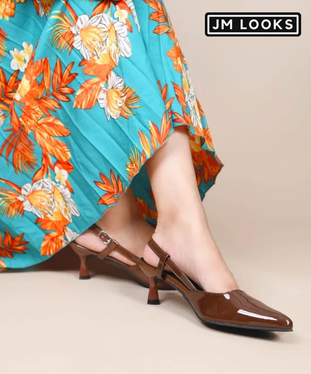JM Looks Stylish Heels for Women (Brown, 3)