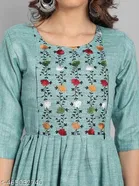 Botanical Embroidered Maternity Kurti 