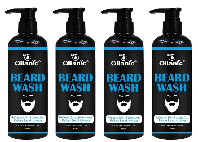 Oilanic Anti Dandruff & Natural Beard Wash (100 ml, Pack of 4)
