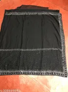 Georgette Solid Saree For Women, Black