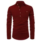 Trendy Cotton Full Sleeves Short Kurta For Men 