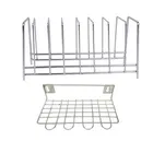 Stainless Steel Plate Stand & Utensil Holder 