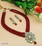 Elegant Alloy & Pearl Jewellery Sets