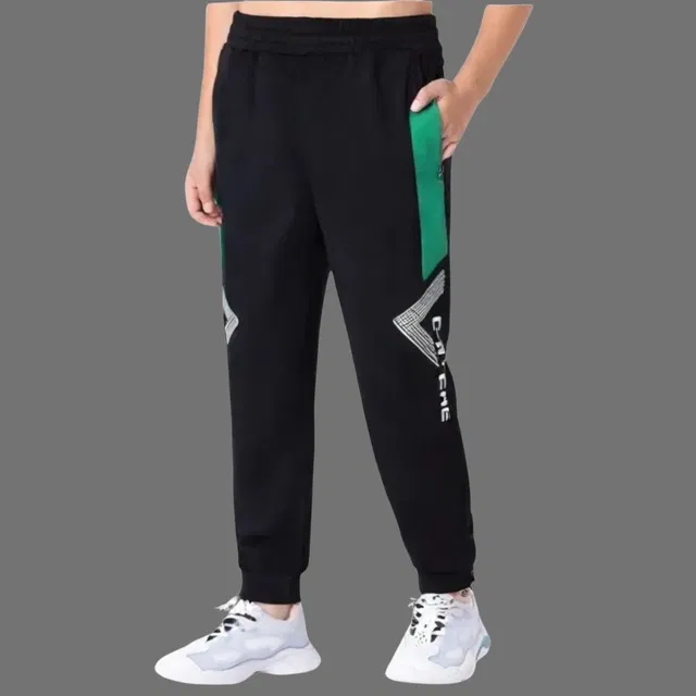 Cotton Blend Trackpants for Boys (Black, 2-3 Years)