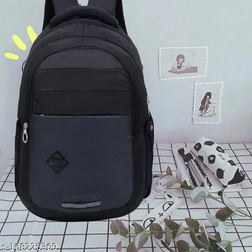 Nylon Backpack for Men & Women, Black