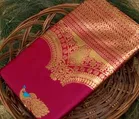Litchi Silk Zari Woven Saree for Women, Pink 