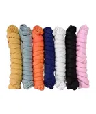 Cotton Blend Solid Dupatta for Women (Multicolor, 2 m) (Pack of 7)