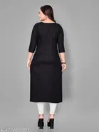 Solid Embroidered Rayon Kurti for Women 