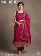 Punjabi/All Over Suits Embellished Embroidered Semi-Stitched Suits 
