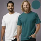 Polyester Round Neck T-shirt for Men, Multicolour, Pack of 2 