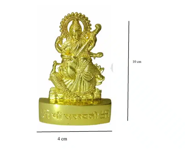BHARDWAJ RETAILS Heaven Decor - Goddess Saraswati Metal Idol (Assorted) (Pack of 1) (BR21)