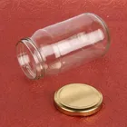 Afast Air Tight Kitchen Storage 1100 Ml long Glass Jar with Gold lid -Pack of 2