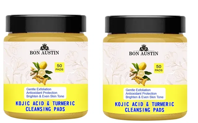 Bon Austin Turmeric & Kojic Acid 50 Pcs Cleansing Pads (Pack of 2)