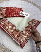Georgette Embellished Saree For Women, White