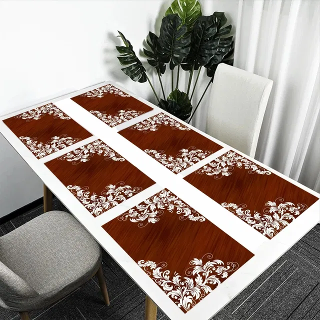 PVC Printed Dining Table Placemats (Multicolor, 30x45 cm) (Pack of 6)