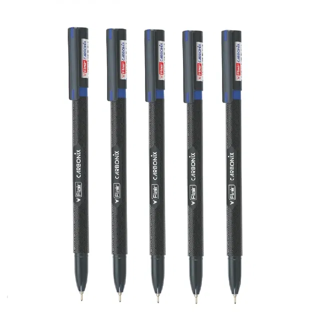 Flair Carbonix Ball Pen Blister Pack [Pack of 5, Blue]