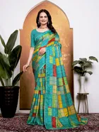 Georgette Printed Saree for Women 