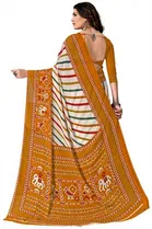 Kanooda Prints Georgette Women Saree With Un-stitched Blouse 