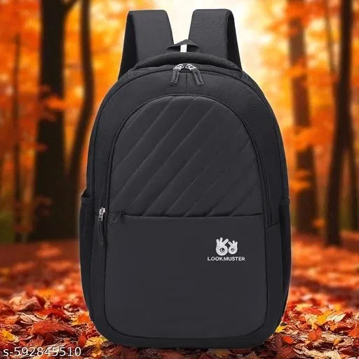 Polyester Backpack for Men & Women, Black