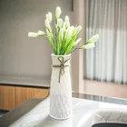 Akaar Decor Plastic white vase with jute string 9inch Pack of 1