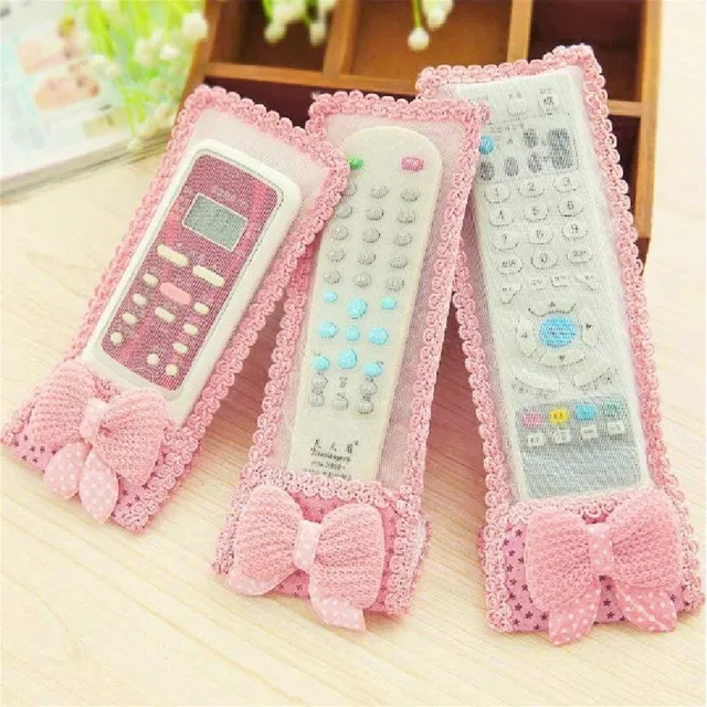 Bow Knot Fabric Remote Control Cover Case (Pack of 3, Assorted)