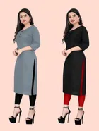 Crepe Solid Kurtis for Women 