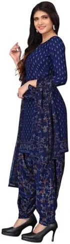 Crepe Printed Unstitched Suits Fabric for Women 