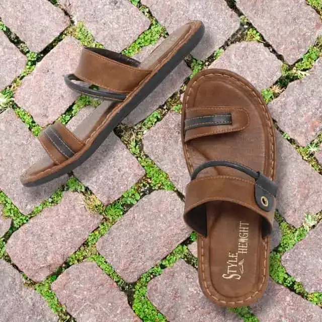 Style Height Synthetic Airmix Men's Slipper (Brown, 7) (BM297)